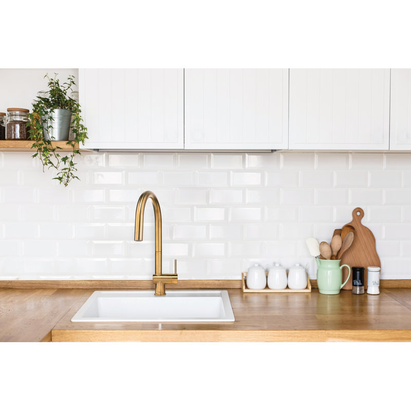 Azure Pull-Down Kitchen Faucet With Single Spray, Brushed Gold