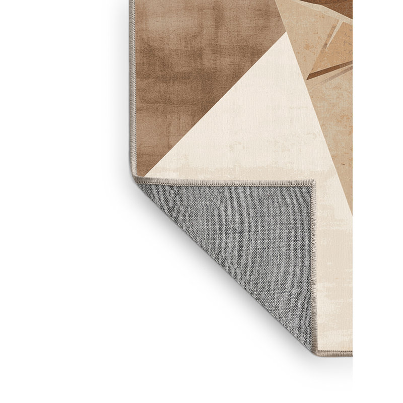 Tapis beige moderne lavable à la machine Wilkerson, 2 x 5