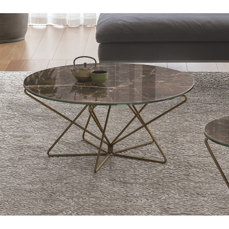 Autumnn Cross Legs Coffee Table, Emperador/White