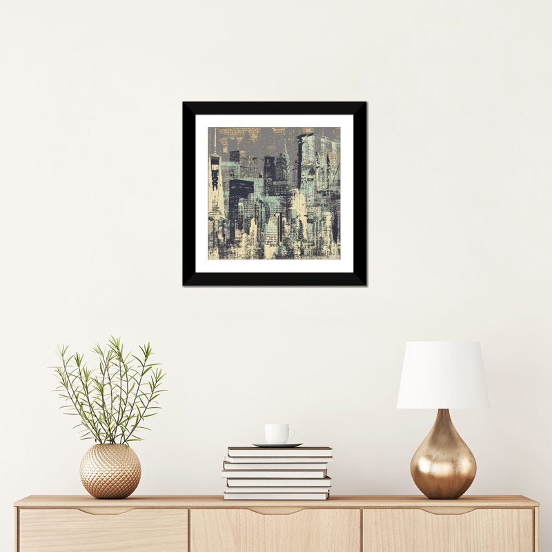 «New York, New York» par Kyle Mosher, reproduction sur toile tendue sur châssis, Papier d'art encadré noir, Blanc