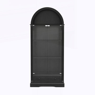 Vitrine arquée, armoire de rangement de cuisine avec portes en verre