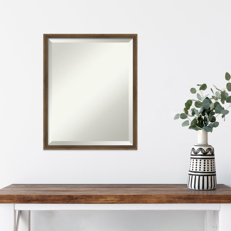 Mettawa Flat Wall Mirror, 17" x 21", Bronze
