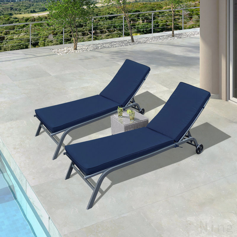 Ensemble de 2 coussins de chaise longue pour l'extérieur