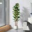 Figuier artificiel 72 po Adarna avec feuilles réalistes et tronc naturel, arbre en pot-212896210