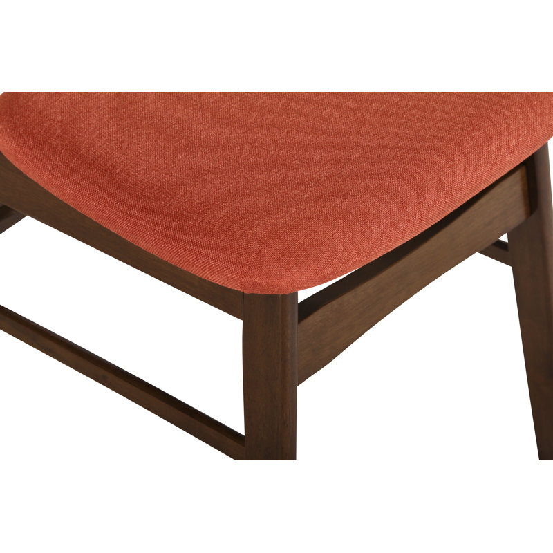 Ensemble de salle à manger en bois avec table rectangulaire et chaises Caveney, Orange, 7 pièces : table, 6 chaises
