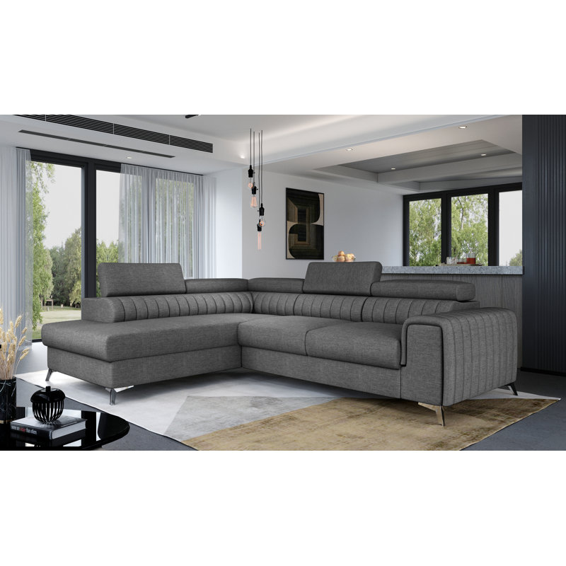 Aday 3 Seater Sofa Bed, Left Hand Facing, Dark Grey