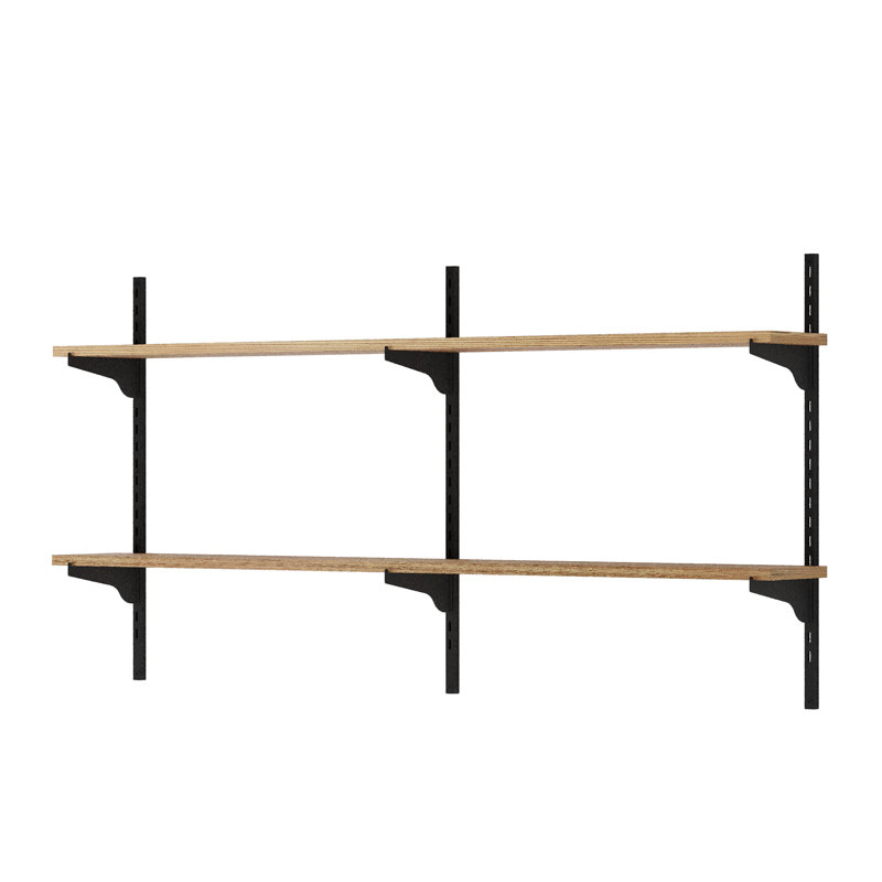 48" X 6" Floating Wall Shelf, Hanging Shelf For Office Supplies, Living Room Shelf, Decorative Boho Shelf, Farmhouse Decor, Real Wood Boards Wall Mounted, 2 Tier, Burnt