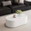 Table basse moderne ovale avec rangement caché et plateau en verre trempé-131233665
