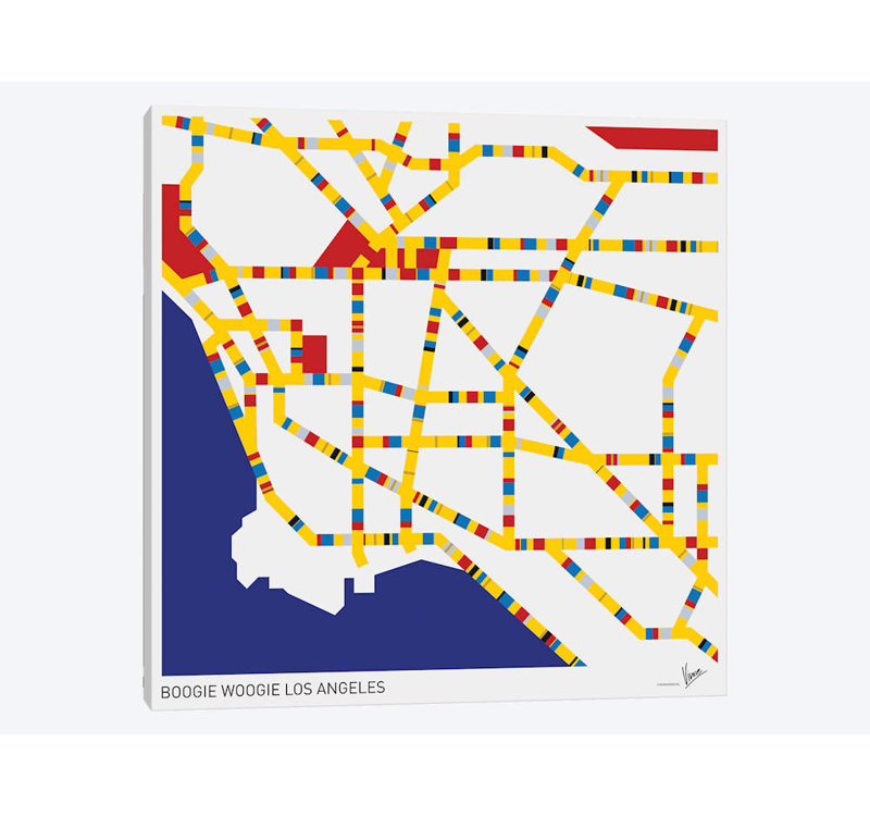 « sommier woogie los angeles », reproduction d’impression sur toile, H 12 po x l 12 po x P 0,75 po, Toile tendue