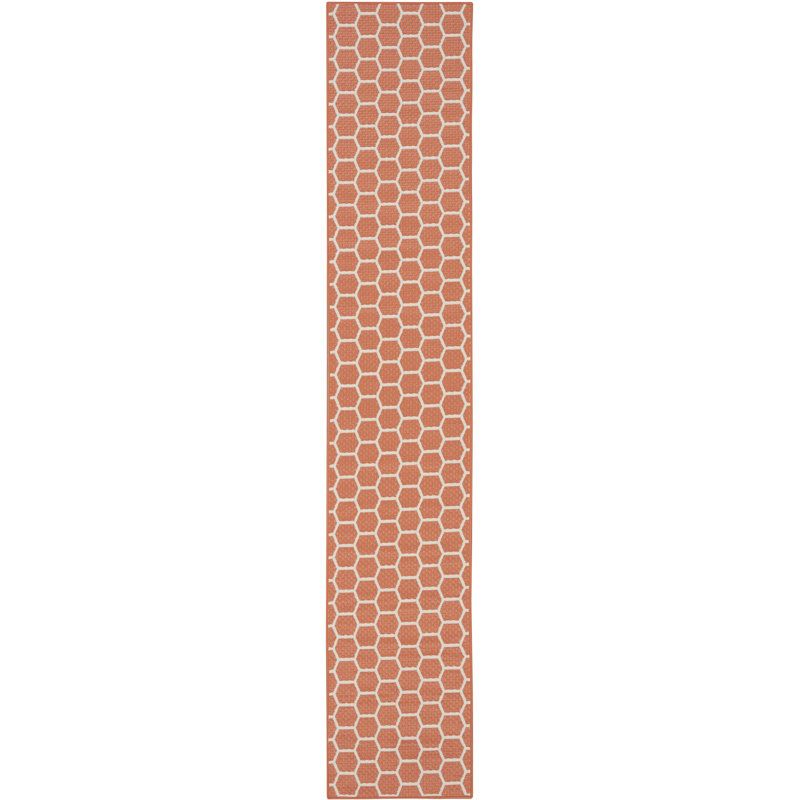 Tapis d'intérieur / extérieur géométrique Casie, Tapis de couloir 2 pi 2 po x 12 pi
