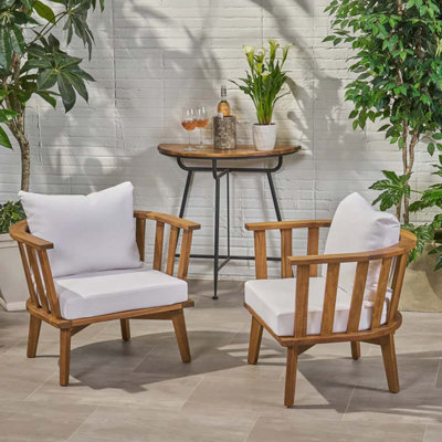 Fauteuil club d'extérieur en bois d'acacia