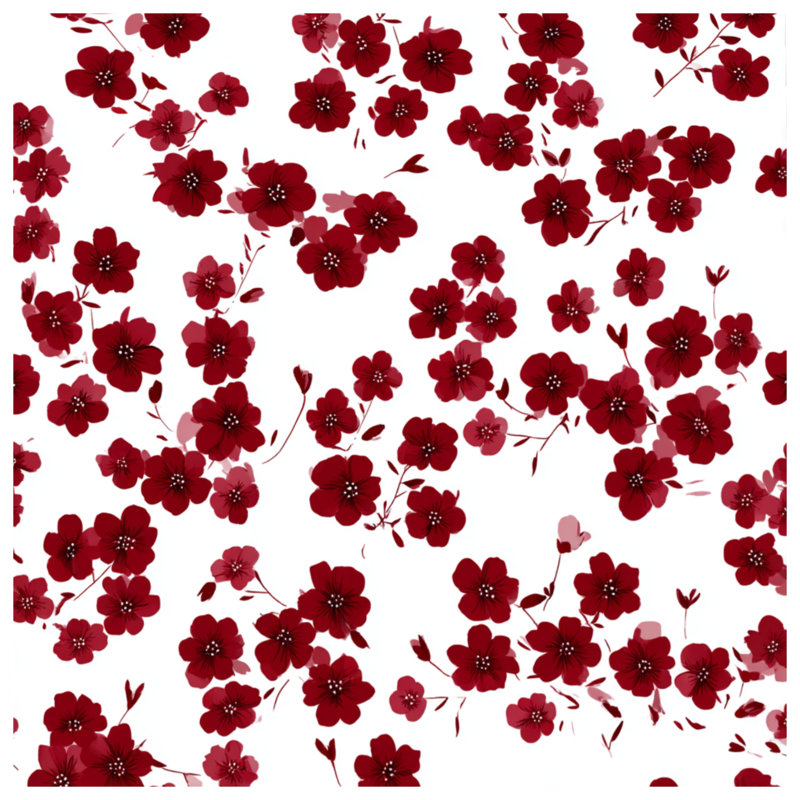 Fleurs, édredon floral, bohème bohémien, Édredon simple, Floral rouge / blanc