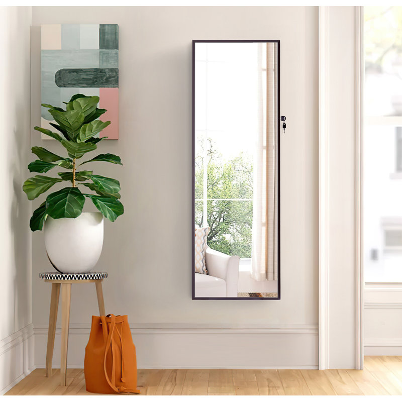Armoire à bijoux murale avec miroir Eudosia, Brun