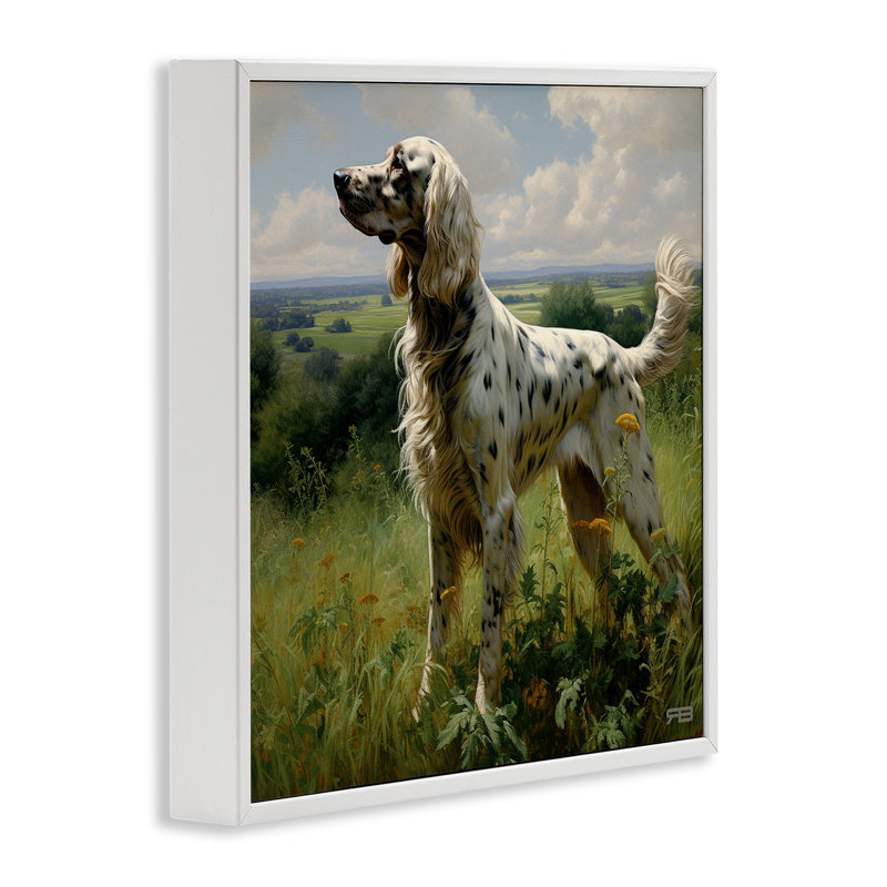 Art dalmatien en campagne par estampe numérique par Roozbeh Bahramali, Estampe numérique encadrée blanc bord de mer