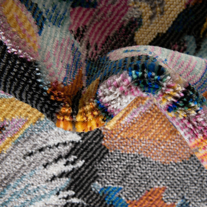 Clydine Floral Indoor Rug, Round 7'