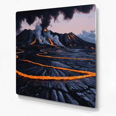 Hawaiian Volcanic Blacks Purple Metal Wall Art