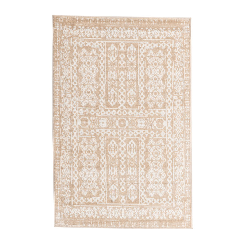Tapis oriental beige / ivoire Bradbury, Rectangle 4 pi x 6 pi