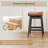 26" Counter Height Stools Set of 2, Solid Wood Barstools with Faux Leather Upholstery, Backless Kitchen Island Chairs-628389263-617956987