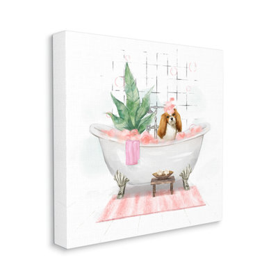 " Chic Cocker Spaniel Puppy In Pink Bubble Bath " by Ziwei Li