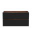 Meuble-lavabo mural 36 po en noyer avec tiroirs noirs doux SANS lavabo, armoire de salle de bain murale flottante pour salle de bain moderne, KD