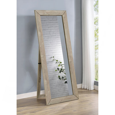 Miroir pleine grandeur gris en chêne délavé