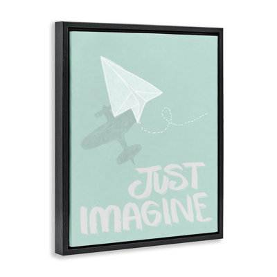 Inspirational Just Imagine Phrase Floating Frame, design by Chen Alyesh