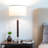 Carter 26 in. Mid-Century Modern Linen and Woodgrain LED Table Lamp
