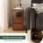 26.7"W Solid Oak Assembled Mobile Brown End Table with Sintered Stone Tabletop,Storage Shelve,Drawer,Wheels-593979567