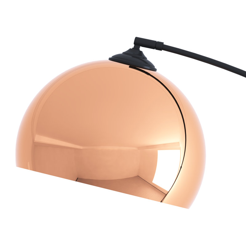 Inlight 66" Modern Arc Floor Lamp，Black Marble Base，Bulb Not Included, Rose Gold
