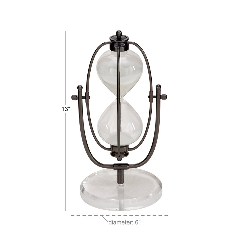 Robles Hourglass, 11" H x 5" W x 138" D, Black/White