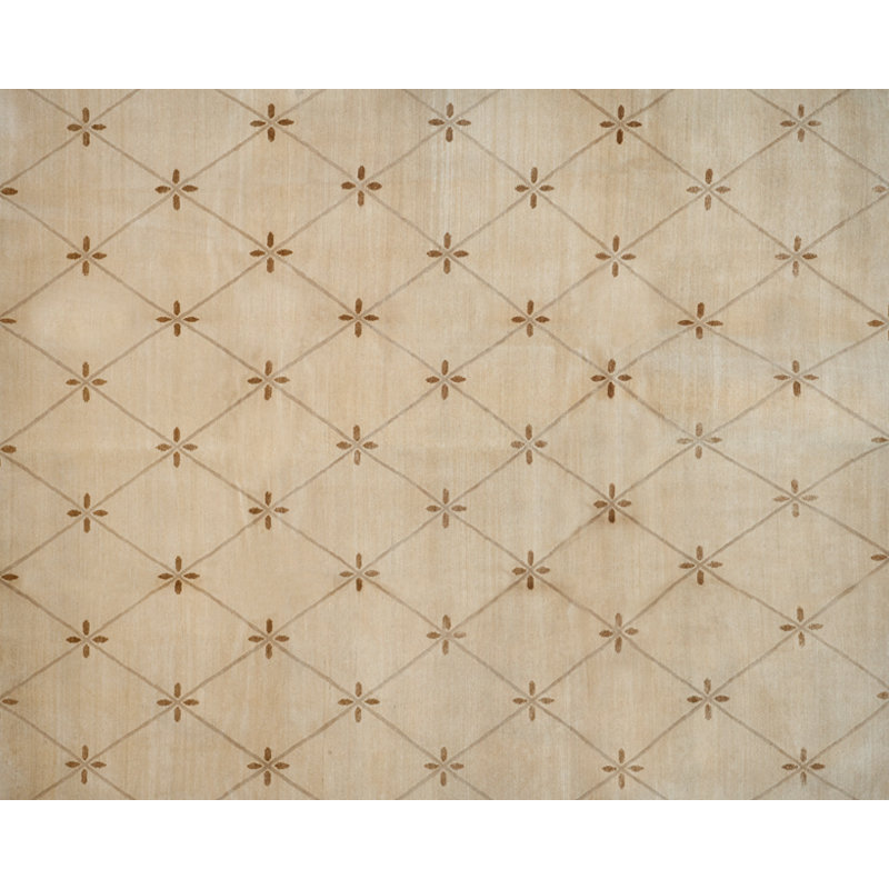 Geometric Area Rug in Beige/Brown, Rectangle 3' x 5'