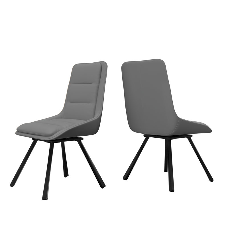 Obed 40cm H Microfiber / Microsuede Upholstered Metal Upholstered Back Side Chair, Grey