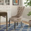 Fauteuils à dossier capitonné beige et patiné Antyon