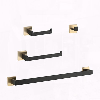 4-Piece Bathroom Hardware Set with Hidden Mounting & Rust-Resistant Finish