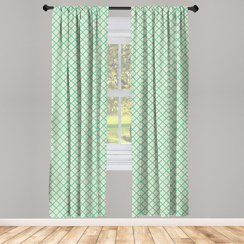 Geometric Semi-Sheer Rod Pocket Curtain Panels, 28" x 84"