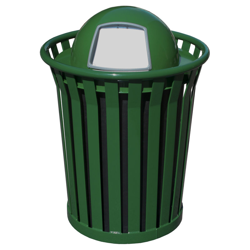 Poubelle à balançoire 36 gallons receptacle Wydman, Vert, Sommet plat