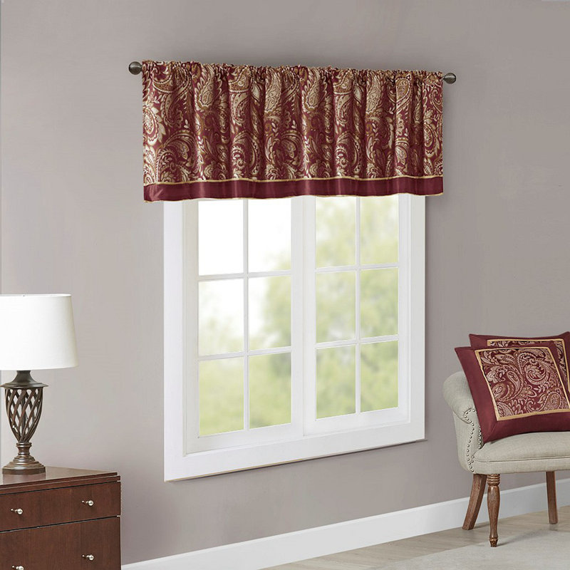 Cantonnière jacquard 50 x 18 po, Bourgogne