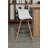 Pangea Home Mid-Century Daphney Accent Stool - Modern Bar Stools – Midcentury Stools - Contemporary Plastic Bar-Height Seating with Footrest, Set of 2 for Kitchen Islands & Home Bars - Modern White Bar Stools