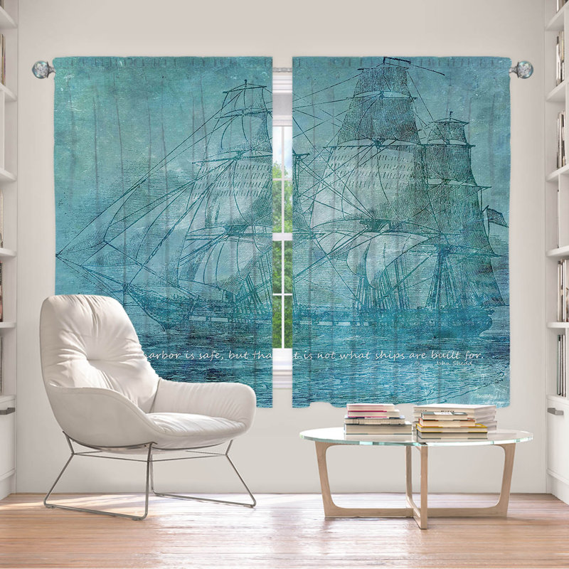 Delaughter Room Darkening Curtain Pair, Teal, 56" W x 78" L
