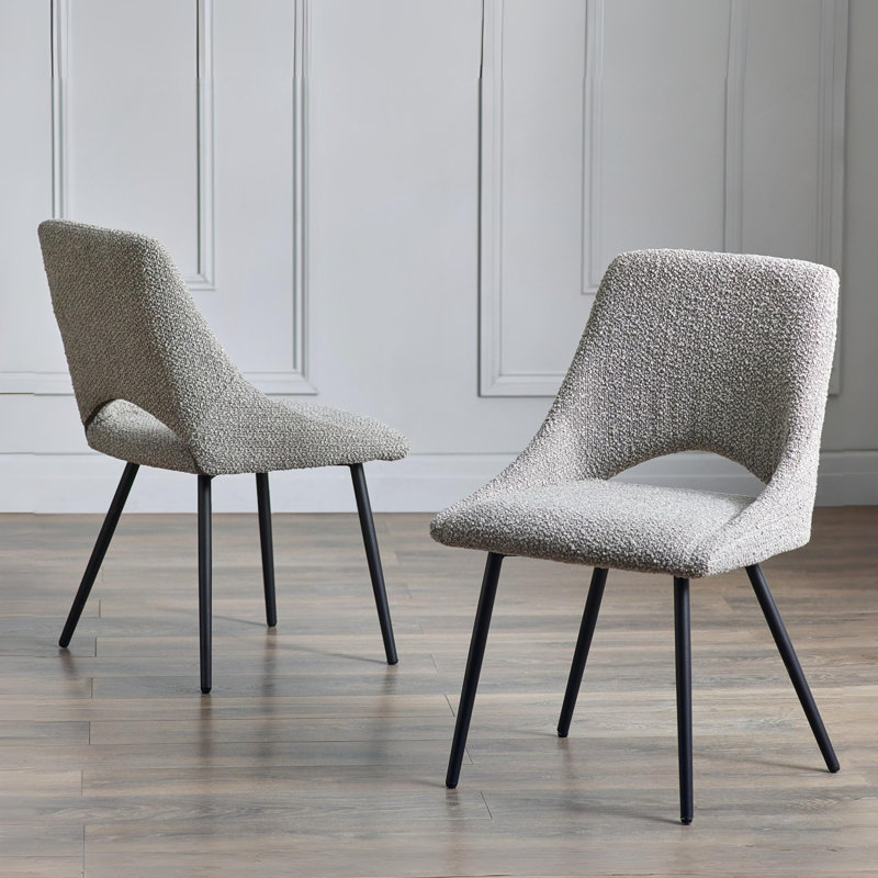 Kathryn 45.5cm H Polyester Blend Upholstered Side Chair, Grey