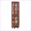 Cabinets Corner Curio with Adjustable Glass Shelves, Lighting, Solid Wood Legs | 70"H x 22"W x 16.95"D | Traditional | Solid Wood+MDF-371531261