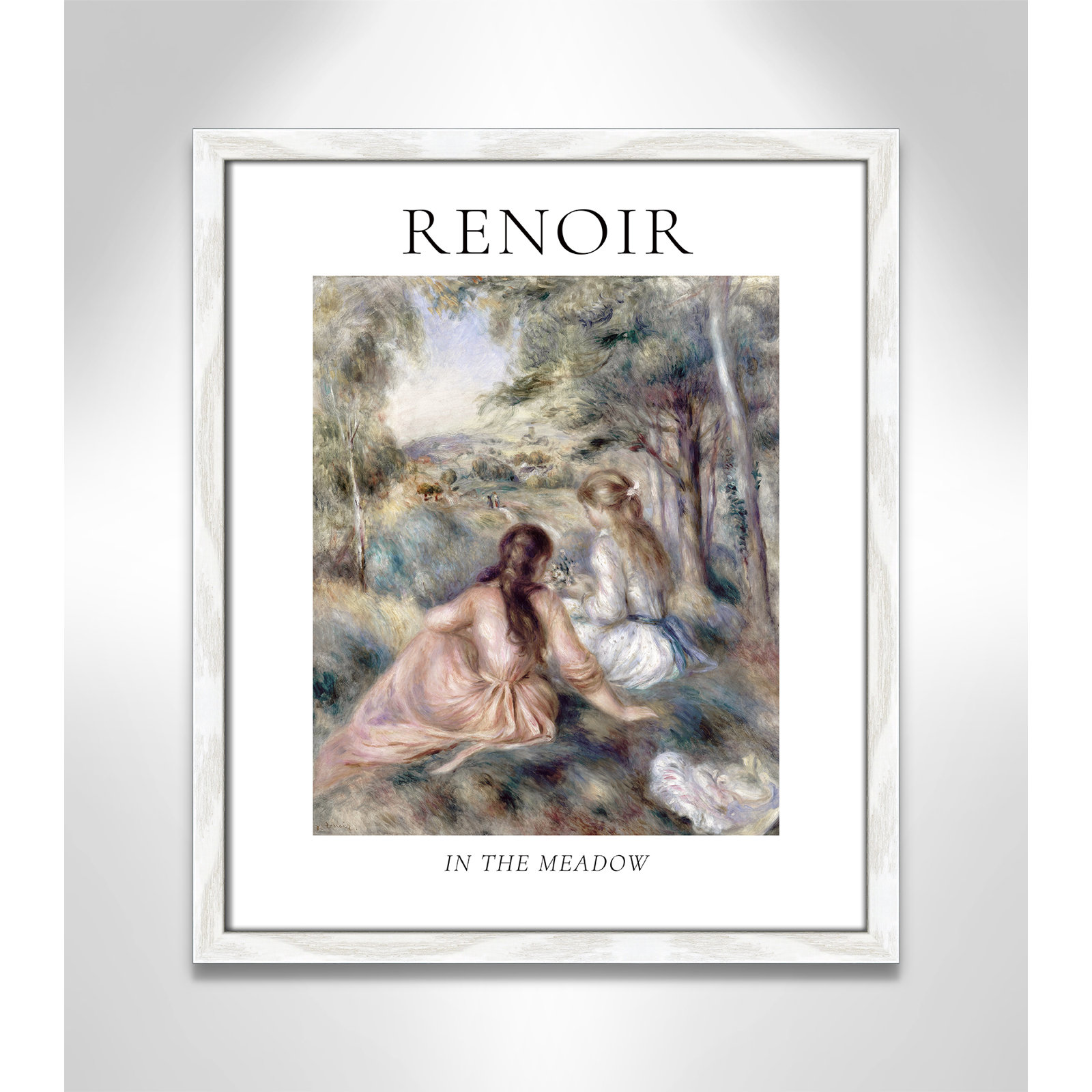 Old Masters Collection "In the Meadow" Print, White Single Picture Frame, No, 19" H x 16" W x 0.75" D