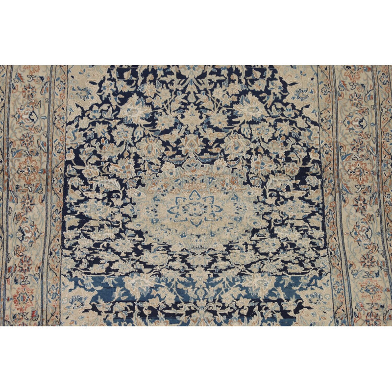 Tapis rétro bleu traditionnel 4 x 6