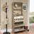 Entryway Shoe Cabinet: 3 Drop-Doors, 2 Drawers & Hanger