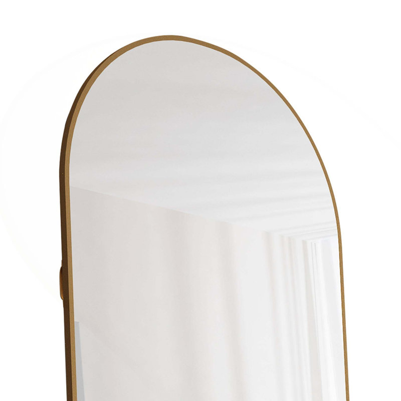 The 4St Generation Floor Mounted Full Length Aluminum Alloy Frame Mirrors, Gold