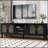 68.9" Retro TV Stand for TVs up to 75 Inches, Entertainment Center with Fluted Glass Doors and Solid Wood Legs