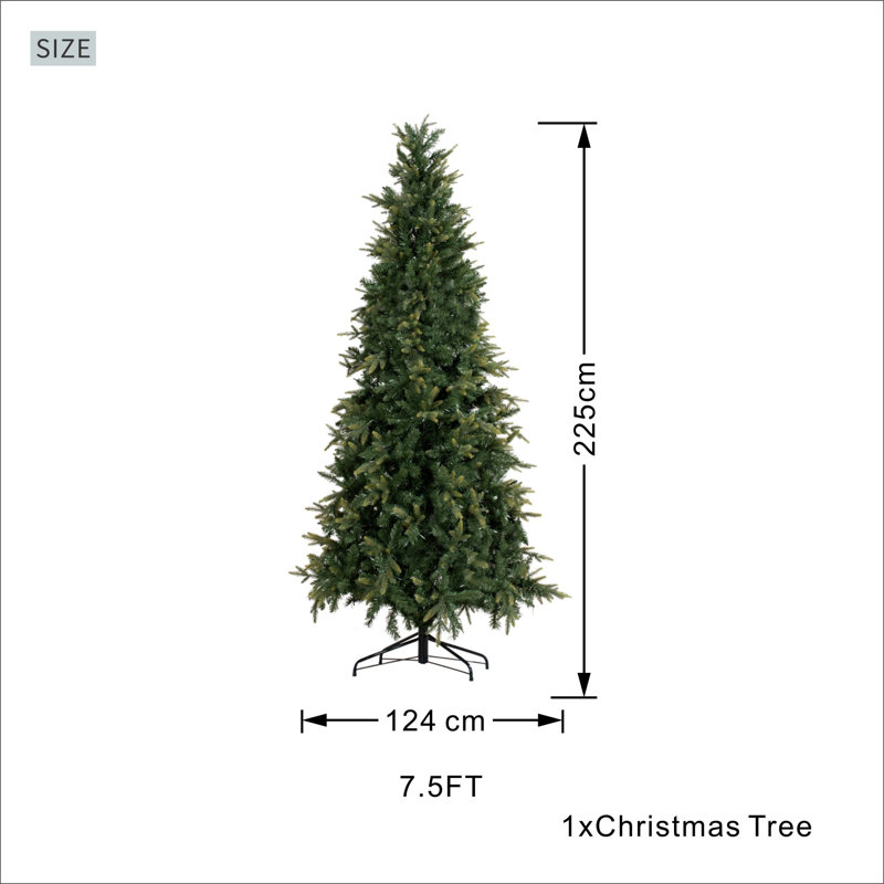 Lighted Artificial Christmas Tree, 7.5 ft