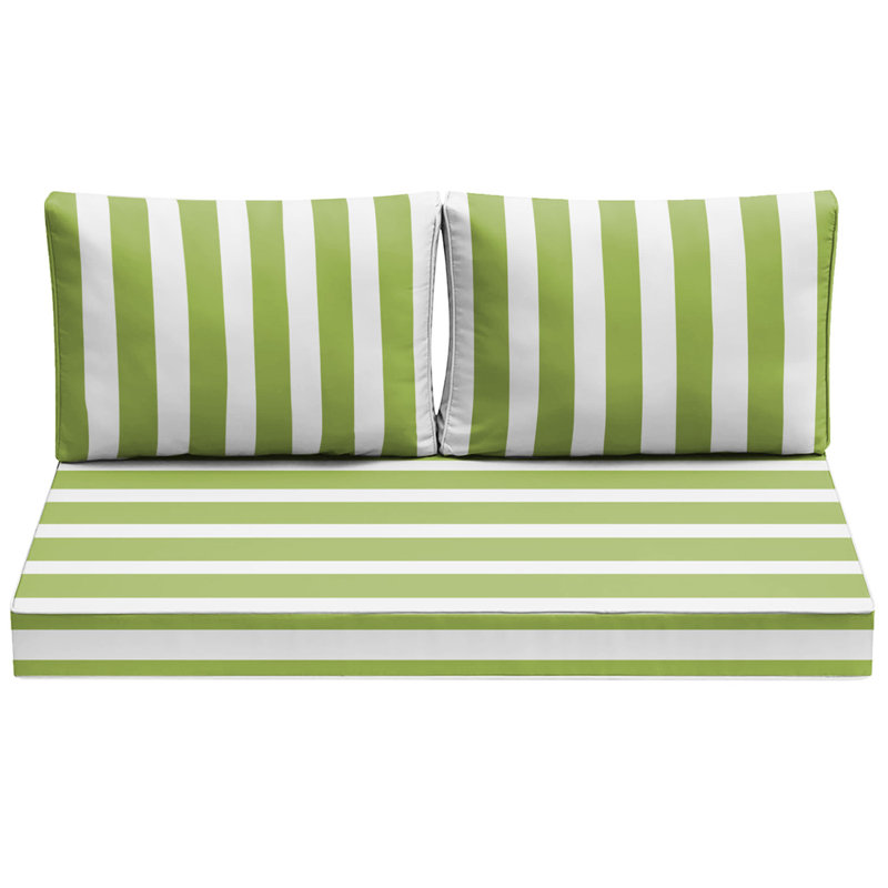 3-piece Outdoor Loveseat Cushion Set - 48x24 In,thick, Waterproof Patio Deep Seat Chair Cushions For 2-person Wicker Rocker,bench -all-weather For Porch, Garden