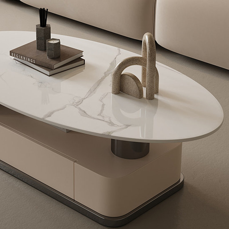 Table basse luxueuse et haut de gamme, Argent, H 17,71 po x L 55,11 po x l 27,55 po