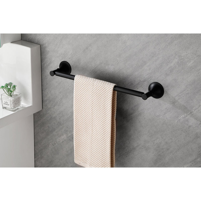 6 Piece Brass Bathroom Towel Rack Set Wall Mount, Matte Black